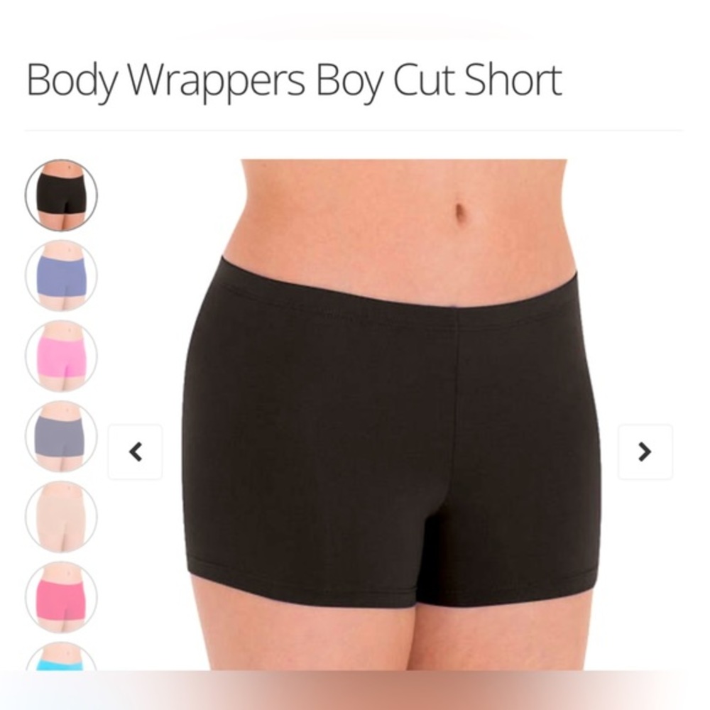 Body Wrappers Boy Cut Biker Shorts - Black